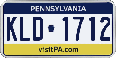 PA license plate KLD1712