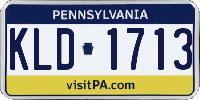 PA license plate KLD1713