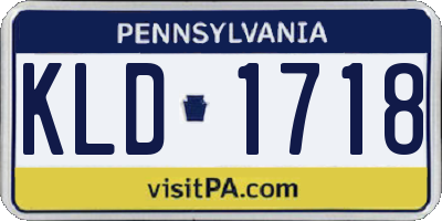 PA license plate KLD1718