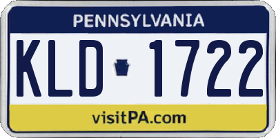 PA license plate KLD1722