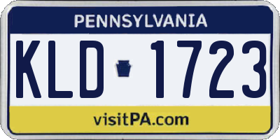 PA license plate KLD1723