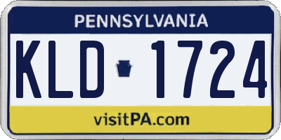 PA license plate KLD1724