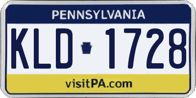 PA license plate KLD1728