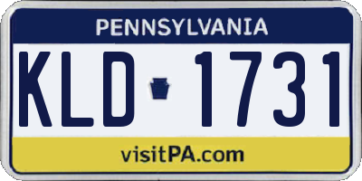 PA license plate KLD1731