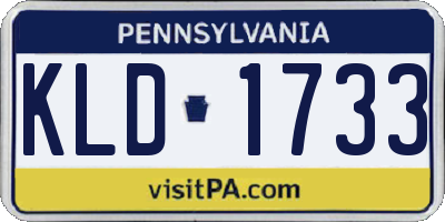 PA license plate KLD1733