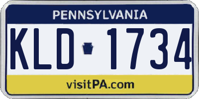 PA license plate KLD1734