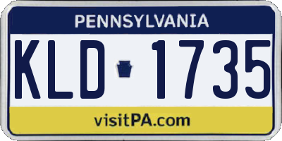PA license plate KLD1735
