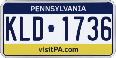 PA license plate KLD1736