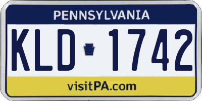 PA license plate KLD1742