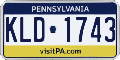 PA license plate KLD1743