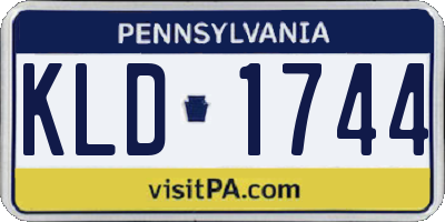 PA license plate KLD1744
