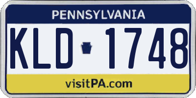 PA license plate KLD1748
