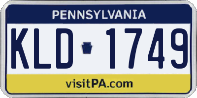 PA license plate KLD1749