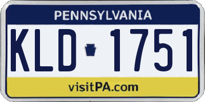 PA license plate KLD1751