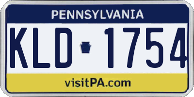 PA license plate KLD1754