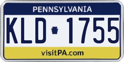 PA license plate KLD1755