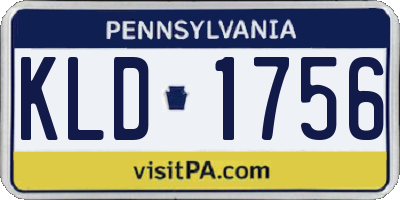 PA license plate KLD1756