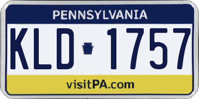 PA license plate KLD1757