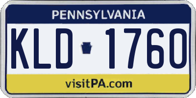 PA license plate KLD1760