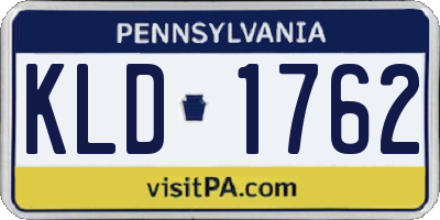 PA license plate KLD1762
