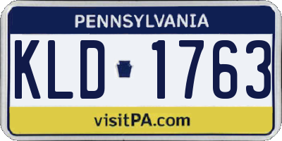 PA license plate KLD1763
