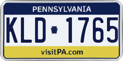 PA license plate KLD1765