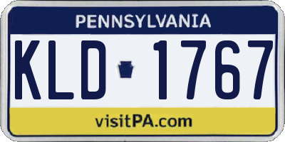 PA license plate KLD1767