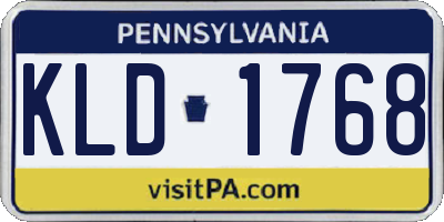 PA license plate KLD1768