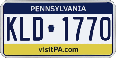 PA license plate KLD1770