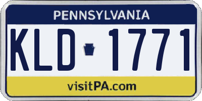 PA license plate KLD1771
