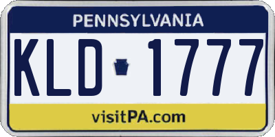 PA license plate KLD1777