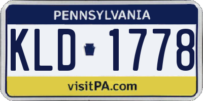 PA license plate KLD1778