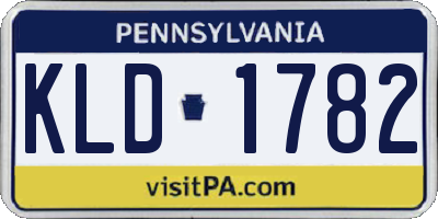 PA license plate KLD1782