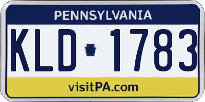 PA license plate KLD1783