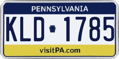 PA license plate KLD1785