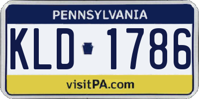 PA license plate KLD1786