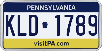 PA license plate KLD1789