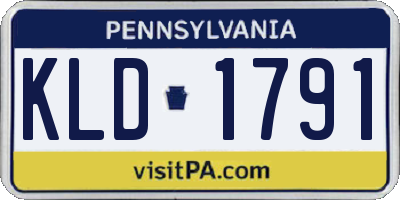 PA license plate KLD1791