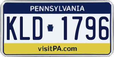 PA license plate KLD1796