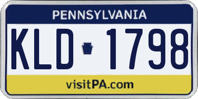 PA license plate KLD1798