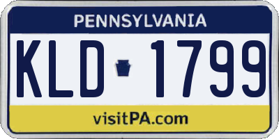 PA license plate KLD1799
