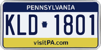 PA license plate KLD1801