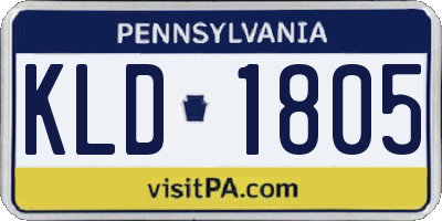 PA license plate KLD1805