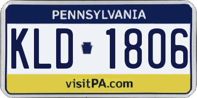 PA license plate KLD1806