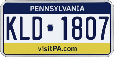 PA license plate KLD1807