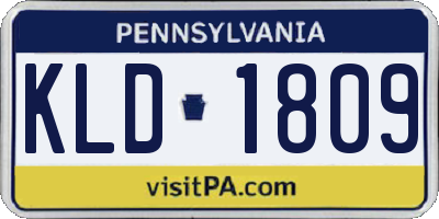 PA license plate KLD1809