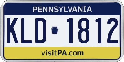 PA license plate KLD1812