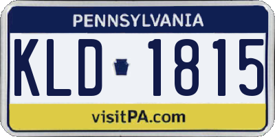 PA license plate KLD1815