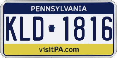 PA license plate KLD1816