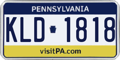 PA license plate KLD1818